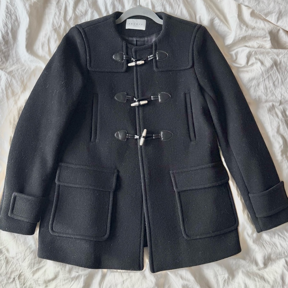 Sandro 40 M9185H-20 Wool Duffle Coat